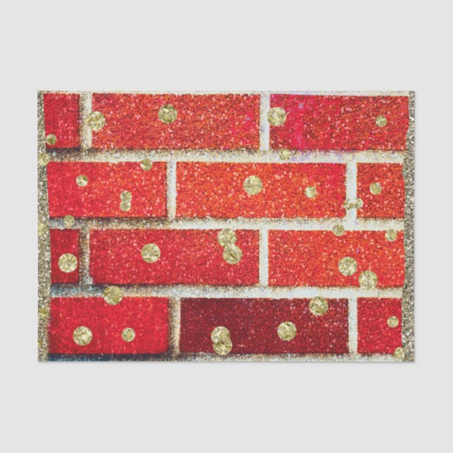 Red Brick & Glitzer Holiday Party Modernes Glam Ch Seidenpapier (Vorderseite)