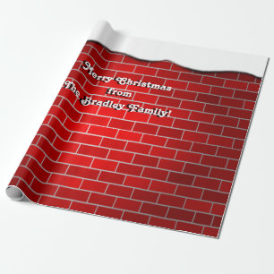 Red Brick mit Snow Drift - Snowy Top Geschenkpapier