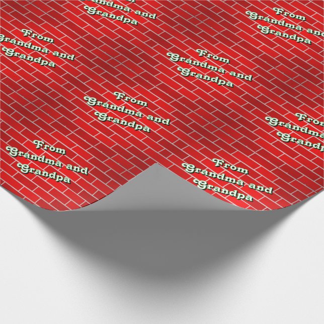 Red Brick Personalized Christmas Geschenkpapier (Ecke)