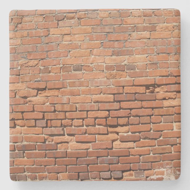 Red Brick Wall Texture, Square Untersetzer (Vorderseite)
