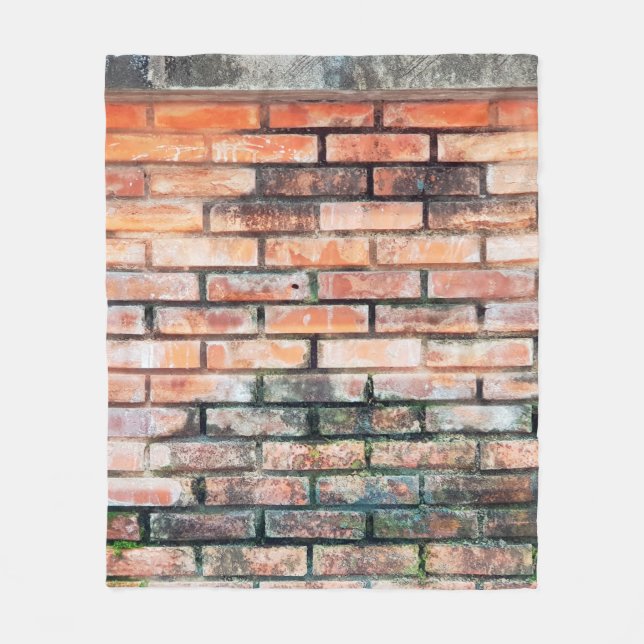 Red brick wall with stainsabstract,aged,architectu fleecedecke (Vorderseite)