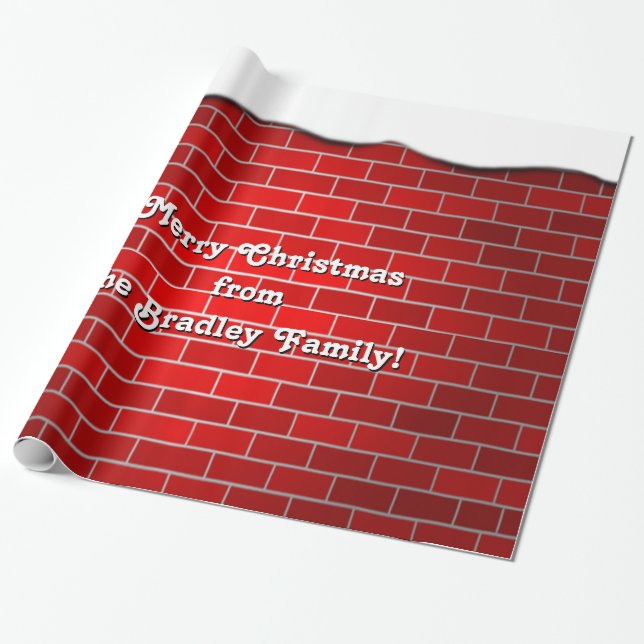 Red Brick with Snow Drift - Snowy Top Geschenkpapier (Ungerollt)