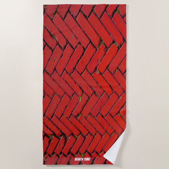 Red Brick Zickzack Strandtuch (Vorderseite)