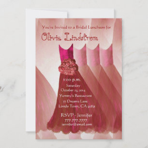 RED Bridesmaid Kleider Bridal Luncheon Einladung