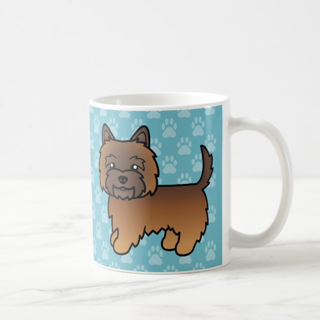Red Brindle Cairn Terrier Cartoon Dog Kaffeetasse (Rechts)