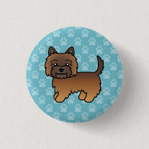Red Brindle Cairn Terrier Dog Illustration auf bla Button