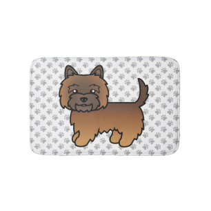 Red Brindle Cairn Terrier Niedlicher Cartoon Dog Badematte