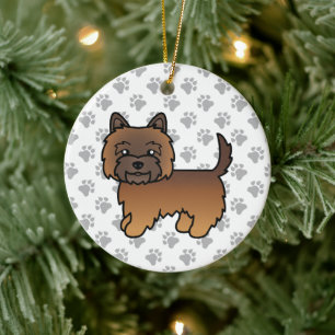 Red Brindle Cairn Terrier Niedlicher Cartoon Dog Keramik Ornament