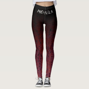Red Brown Black Ombre Rust Metal Individuelle Name Leggings