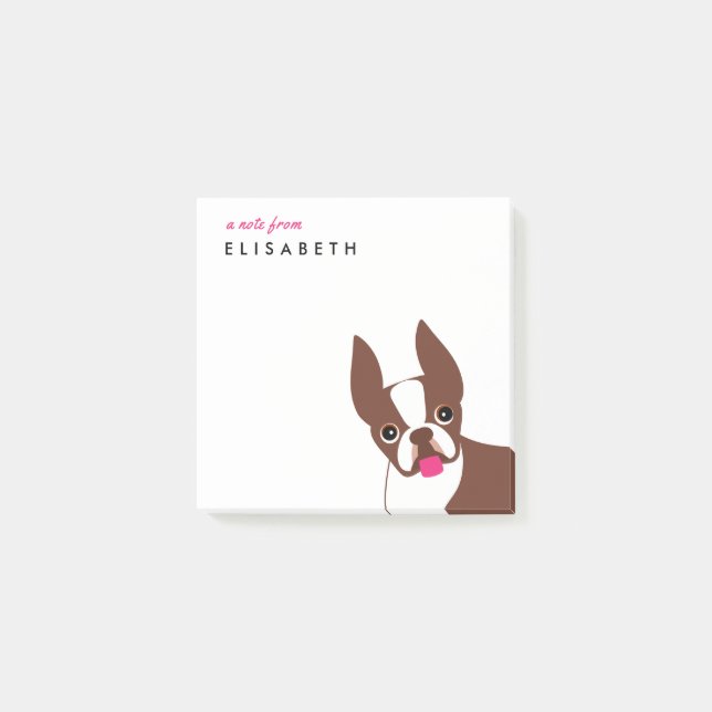 Red Brown Boston Terrier Post-it Notes Post-it Klebezettel (Vorderseite)