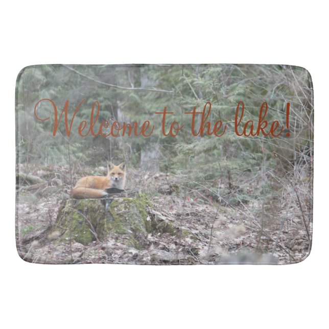 Red Brown Fox Foto Badematte (Vorderseite)