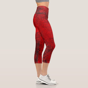 Red Brown High Waisted Capris Zazzle_Growshop.