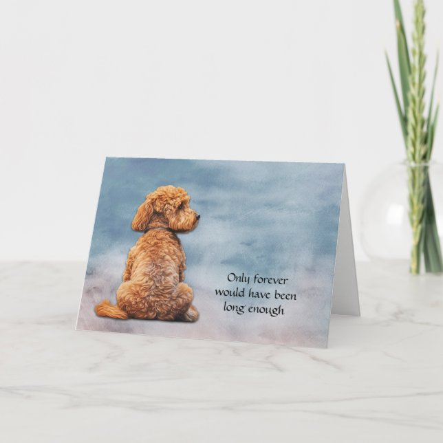 Red Brown Poodle Dog Loss Sympathie Karte (Vorderseite)