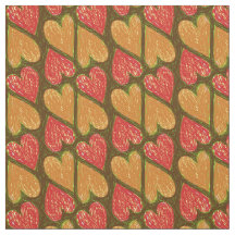 Red Brown Scribble Hearts Pattern Earthy Niedlich 