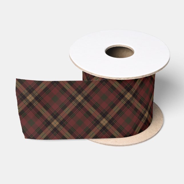 Red Brown Tartan Karierte Hütte Core Style Satinband (Spule)