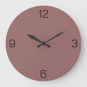 Red Brown Terracotta 976A66 Farbe mit Namensoption Große Wanduhr