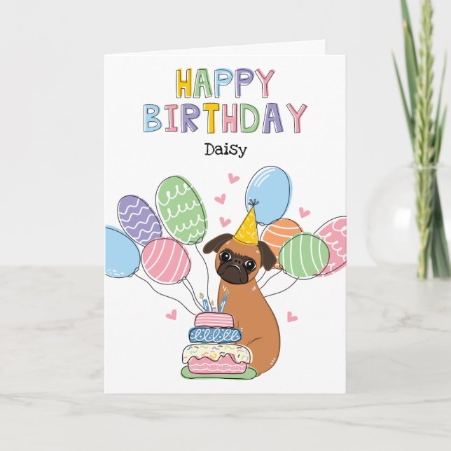 Red Brussels Griffon Dog Birthday Card Karte (Vorderseite)