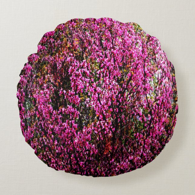 Red Bud Blume......... Rundes Kissen (Vorderseite)