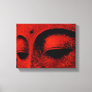 Red Buddha Wrapped Canvas Leinwanddruck