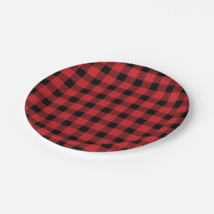 Red Buffalo Country Lumberjack Kariert Pappteller