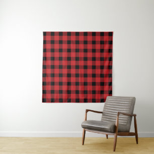 Red Buffalo Country Lumberjack Kariert Wandteppich