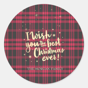 Red Buffalo Ich wünsche dir das beste Weihnachtsfe Runder Aufkleber