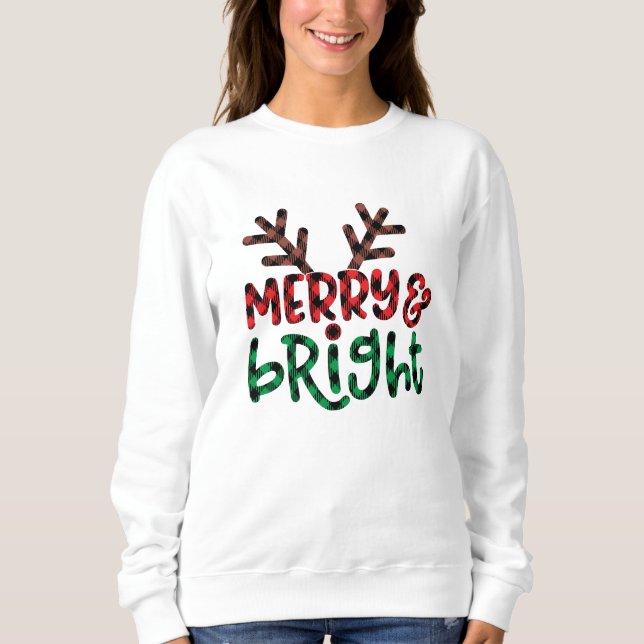 Red Buffalo Kariert Christmas Sweatshirt (Vorderseite)