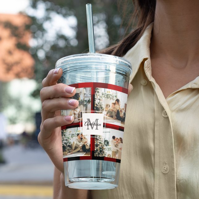 Red Buffalo Kariert & Collage Foto mit anfängliche Acryltrinkbecher (Von Creator hochgeladen)