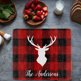 Red Buffalo Kariert & Deer | Geschenk für persönli Schneidebrett