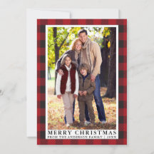 Red Buffalo Kariert Frohe Weihnachten Familie Foto