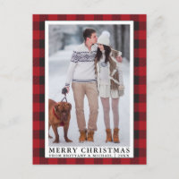 Red Buffalo Kariert Frohe Weihnachts Couple Foto
