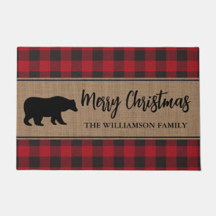 Red Buffalo Kariert Frohe Weihnachtsbären Urlaub Fußmatte