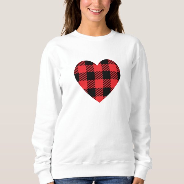 Red Buffalo Kariert Heart Sweatshirt (Vorderseite)