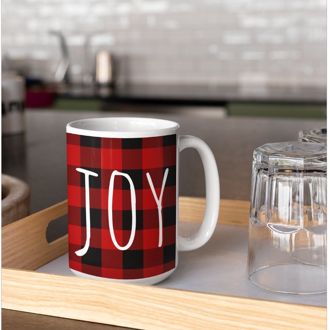 Red Buffalo Kariert & Joy | Happy Holiday Kaffeetasse (Von Creator hochgeladen)