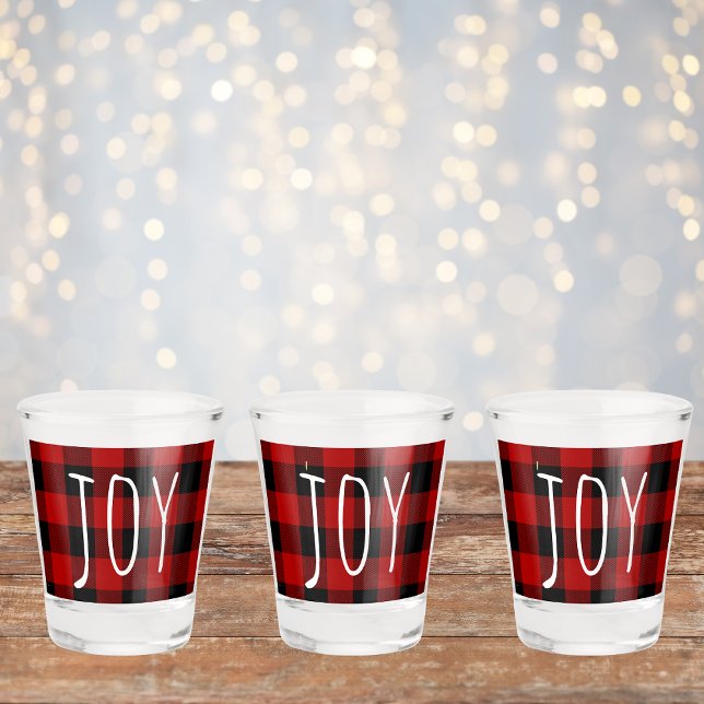 Red Buffalo Kariert & Joy | Happy Holiday Schnapsglas (Von Creator hochgeladen)