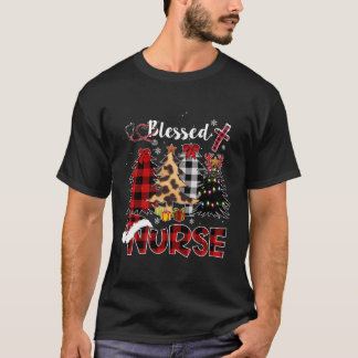 Red Buffalo Kariert Leopard Nurse Weihnachtsfest g T-Shirt