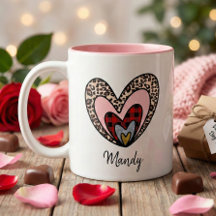 Red Buffalo Kariert Leopard Print Heart Valentines