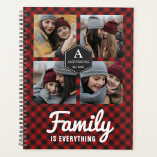 Red Buffalo Kariert Lumberjack Familienfoto Collag Planer