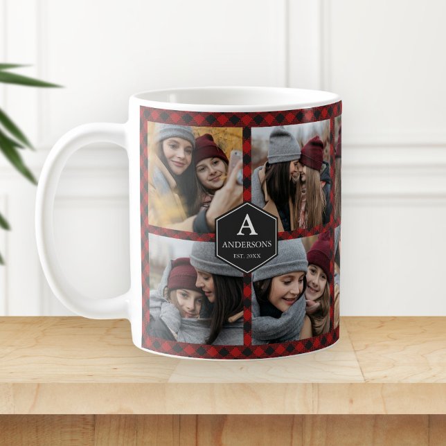 Red Buffalo Kariert Lumberjack Foto Collage Kaffeetasse (Von Creator hochgeladen)