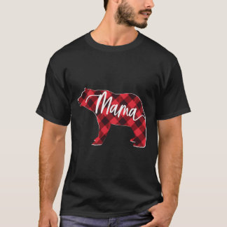 Red Buffalo Kariert Mama Bear Matching Family Chri T-Shirt