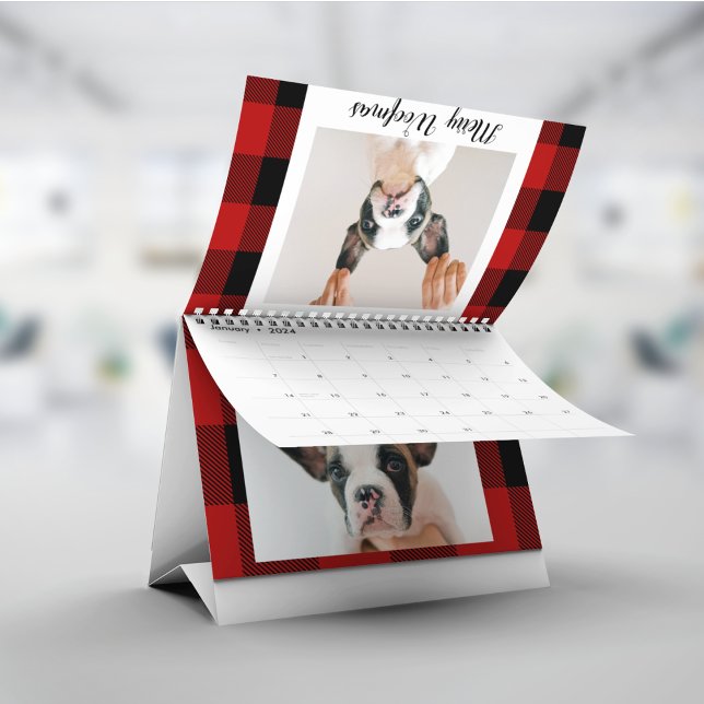 Red Buffalo Kariert & Merry Woofmas mit Hund-Foto Kalender (Von Creator hochgeladen)