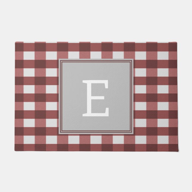 Red Buffalo Kariert Monogram Doormat Fußmatte (Vorderseite)