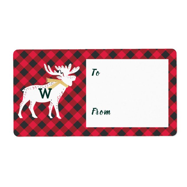 Red Buffalo Kariert Moose Monogram Christmas (Vorne)
