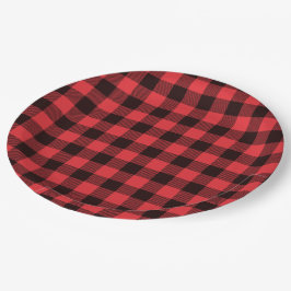 Red Buffalo Kariert Pappteller