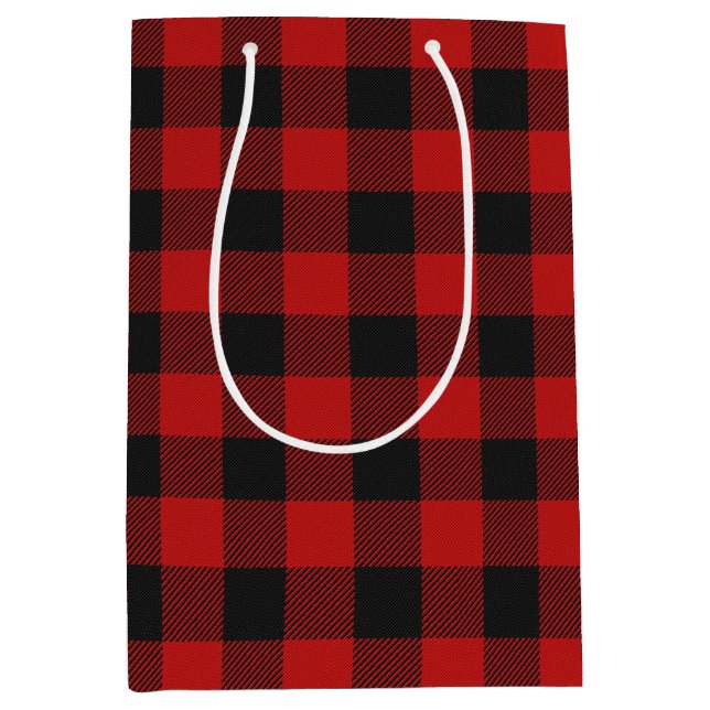 Red Buffalo Kariert Tissue Mittlere Geschenktüte (Vorderseite)