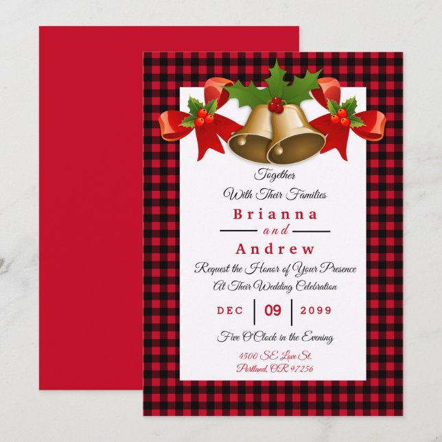 Red Buffalo Kariert Weihnachtsfeier Hochzeit (Vorne/Hinten)