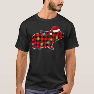 Red Buffalo Karierte Guinea Pig Weihnachtsbaum Lic T-Shirt