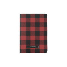 Red Buffalo Karierte Mit Monogramm Passhülle