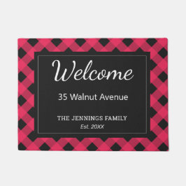 Red Buffalo Karierter Karo Gemustert Personalisier Fußmatte