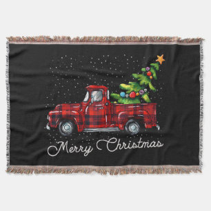 Red Buffalo Karierter Lieferwagen LKW mit Tree Mer Decke